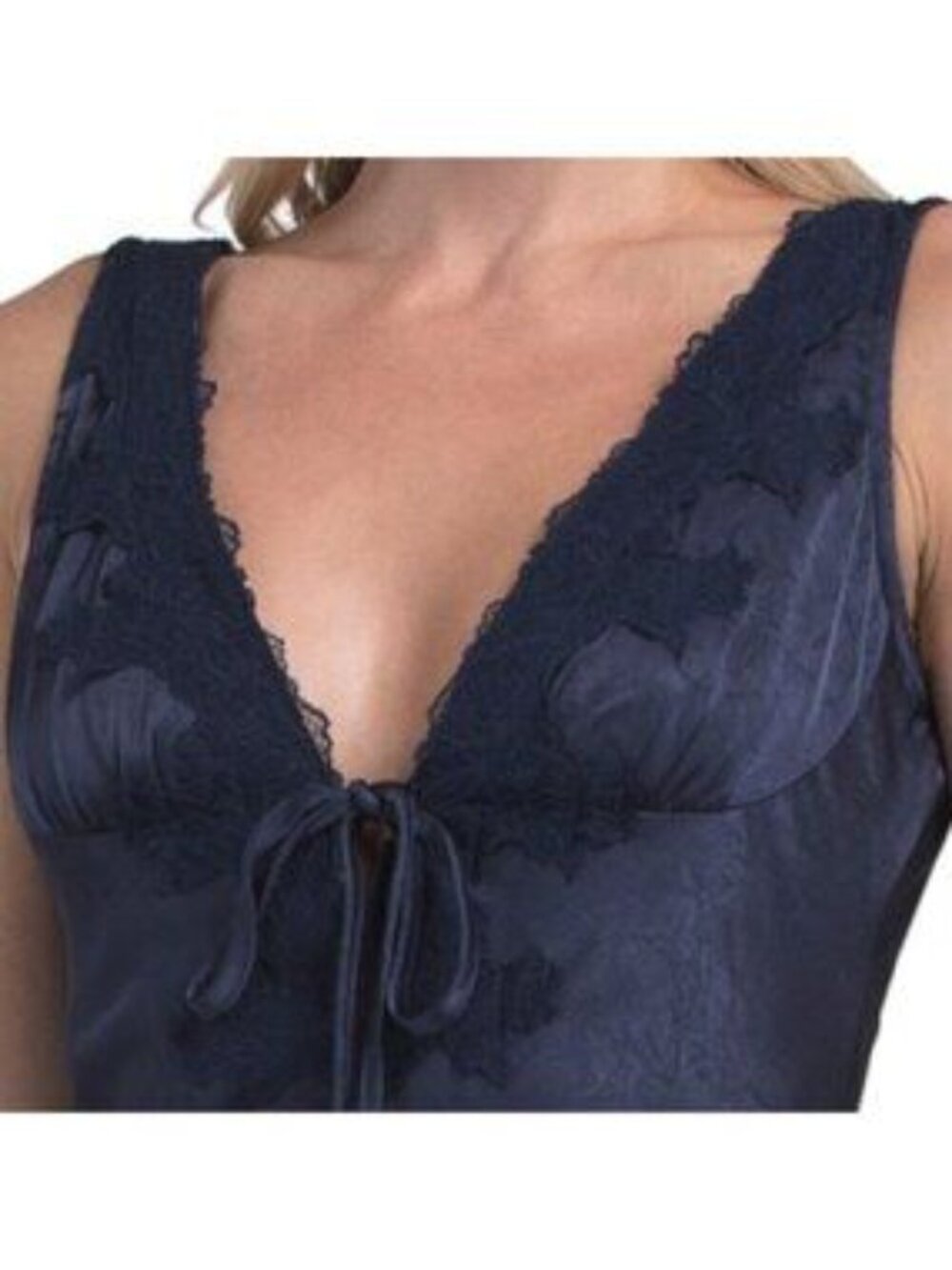 THIRTY THIRTY V-neck Lace Satin Maxi Dress - Picture 3 of 4